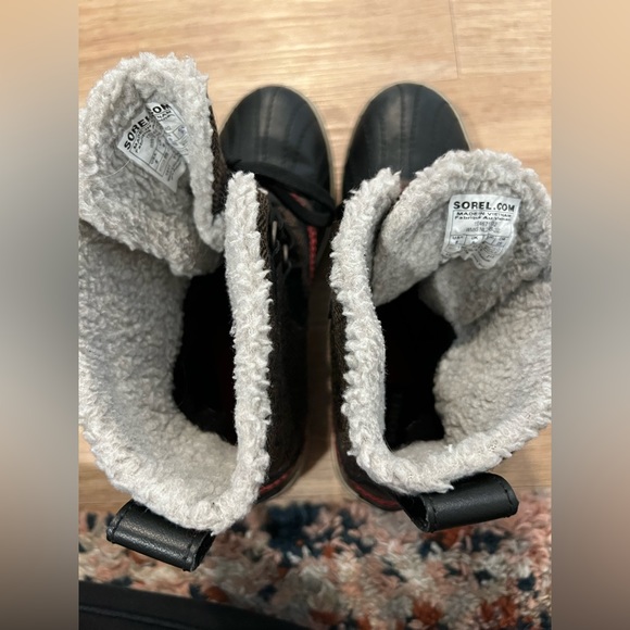 Sorel Tivoli Brown Herringbone Rain and Winter Waterproof Women’s Ankle Boots - Picture 5 of 6